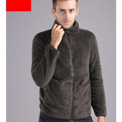 MRMT 2021 Brand Mens Jackets Coral Fleece Short Cardigan Coat Middle-aged for Male Caught Fleece Jacket Clothing Garment