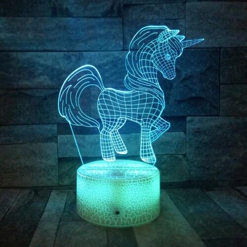 3D Unicorn Light Unicorn Lamp Kids Night Light 7 Colors Change Remote Control Optical Illusion Bedside Lamps oys and Girls Gift