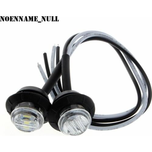 NoEnName_Null 2X Mini 3/4" Round Side 3 LED Marker Trailer Car Bullet Light Waterproof White #kui