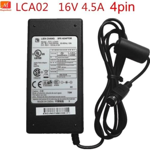 Brand New Original 16V 4.5A 4PIN Adapter Charger For LG Monitor LCA02 Replacement 15V 4.5A 4PIN Power Supply