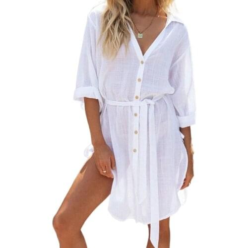 Spring Women Shirt Dress CA Cotton Linen Buttons Elegant Party Long Sleeve Sexy Split A-Line Dresses Turn-Down Collar Vestido