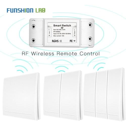 433Mhz Wireless Smart Switch RF Remote Control Receiver Push Button Controller Wall Panel Transmitter,2 way/3 way Multi-Control