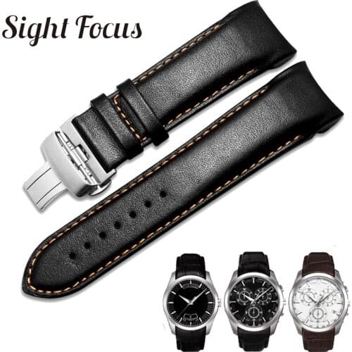 Original Calfskin Leather Men Watchband 1853 for Tissot Watch Strap T035410A 407A Couturier 22 23 24mm Watch Bands Belt Bracelet