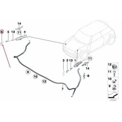 Car Headlight cleaning spray cover Suitable for R55 R57 R58 R59b mw2007-2013 Headlight cleaning cover Front bumper spray cover