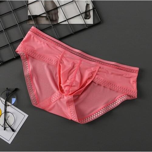 Mens Underwear Shorts U Convex Pouch Male Ice Silk Breathable Seamless Briefs Breathable Quick Drying Seamless Shorts