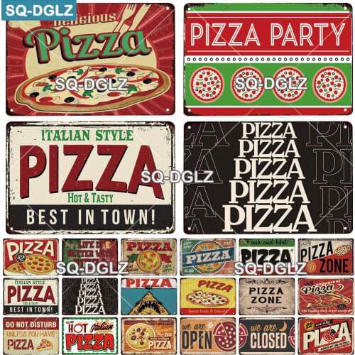 Italian Pizza Vintage Metal Sign Tin Sign Vintage Decoration Man Cave Plaque Home Wall Decor Bar Sign Home Decor Poster