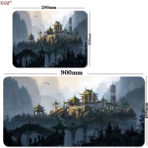 Xgz Octagonal Building Mouse Pad Waterproof Mouse Pad Non-slip Rubber Base 30x80cm Professional Custom Gaming Mouse Pad Pc Csgo