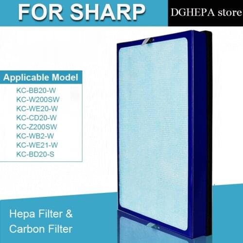 Air Purifier HEPA Carbon Filter for Sharp KC-BB20-W KC-W200SW KC-WE20-W KC-CD20-W KC-Z200SW KC-WB2-W KC-WE21-W Air Purifier