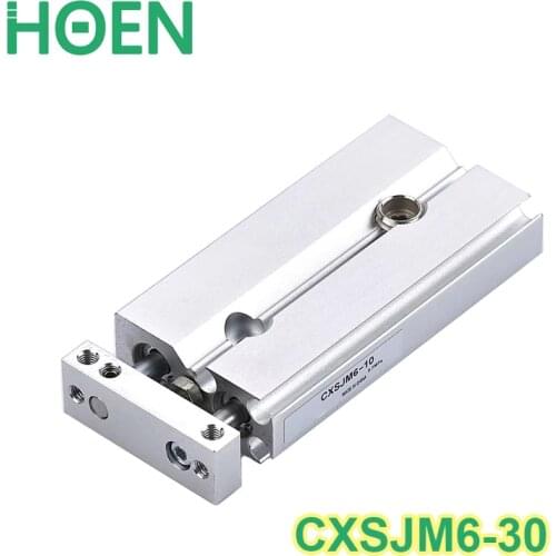 High quality CXSJ series CXSJM6-30 bore 6mm stroke 30mm slide bearing compact air cylinder dual rod air cylinder CXSJM6*30