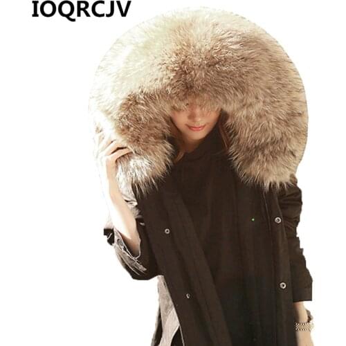 2019 Winter Women Hooded Parkas Coat Big Fur Collar Thicken Warm Long Cotton Padded Jacket Female Wadded Jaqueta Outerwear R896
