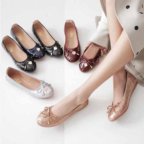 2022 New Women Ballet Flat Shoes Egg Roll Casual Fashion Slip-on Shoes Woman Flats Shoe Patent Leather Shoes Ladies Footwear
