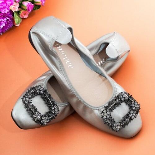 2019 new women flats shoes Fashion slip on ballet flats Genuine leather flat women shoes sweet summer female loafer casual shoes