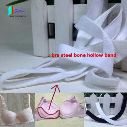 Women DIY Bra Material Accessory Steel Bone Cover Hollow Band Ultra-thin White Black Underwear Steel Ring Binding Band S0033L