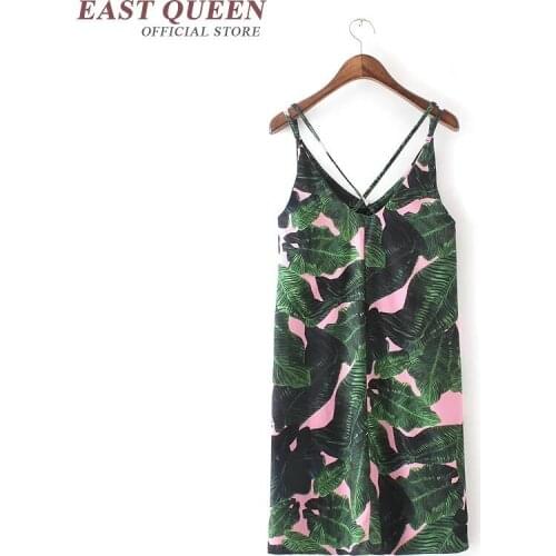 Woman summer beach casual sundress coconut leaf print cute summer sundresses women dress summer 2018 KK1083