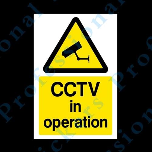 CCTV In Operation A4 210x297mm Rigid Plastic Sign - Surveillance, Security Waterproof Vinyl stickers for car Motos