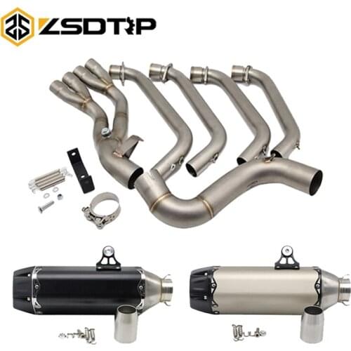 ZSDTRP Motorcycle Muffler Stainless Steel Exhaust Middle Pipe for Honda CBR650F Full Exhaust System for CBR650 CB650F