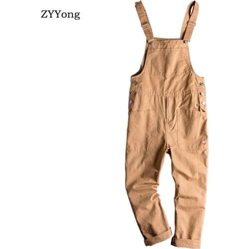 ZYYong Mens Fashion Denim Bib Overalls Jumpsuits Moto Biker Jeans Pants Trousers 2020 New