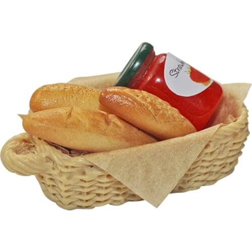 1/12 1/6 Mini Bread Basket Set for Dollhouse Accessories Toys For Children