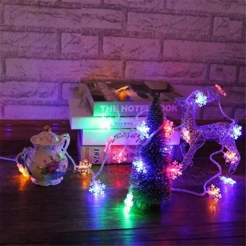 1.5M 10 LED Snowflakes Shape String Lights Fairy Curtain Light Party Wedding Christmas Decor Lights New Year Deco Outdoor