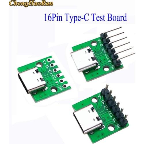 1 PCS USB 3.1Type C Female base 16p test board to 6p DIP 2.54 spacing data line adapter board / high current adapter board