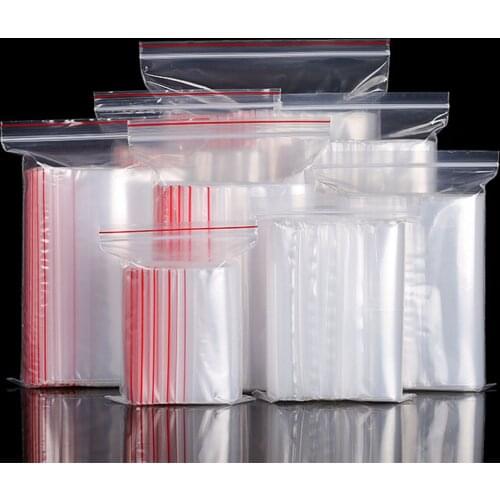 100pcs/set Transparent Plastic Self Adhesive Bag Gift Cookie seal Vacuum Fresh Packaging Bag Reclosable Waterproof Storage Bags