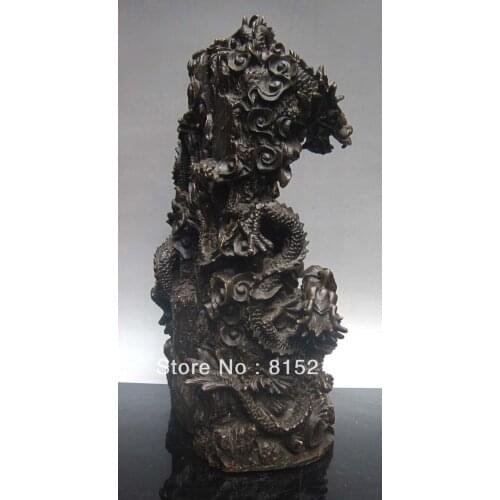 15.7" Chinese Bronze Dragon Quan Yin Kwan Yin Buddha Statue