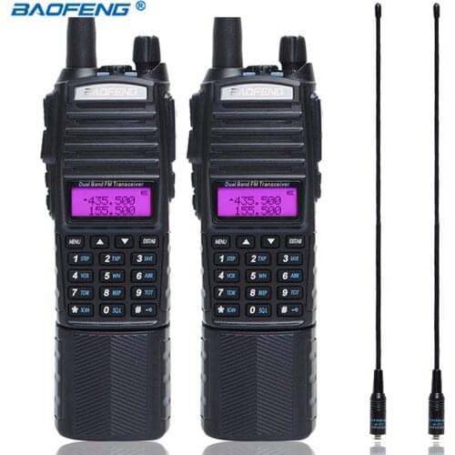 2PCS BaoFeng UV-82 Walkie Talkie 5w 3800mah battery Dual Band UV82 Two-way radio powerful Dual PTT Ham Radio +NA-771 Antenna
