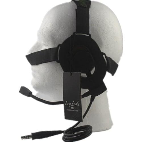 Airsoft military headset headphone Gear radio sports ELITE II Tactical Headset black Tan FG AUS027