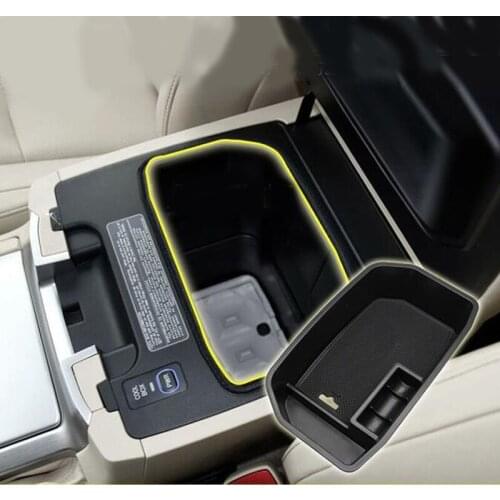 Car Central Armrest Storage Box Coin Tray Case Fit Toyota Land Cruiser 2008-2017 w/ Car Refrigerator Version