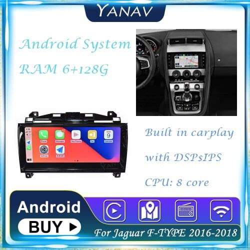 Android Car Radio GPS Navigation For Jaguar F-TYPE 2016-2018 Stereo Receiver Built in Carplay Multimedia MP3 Player Head Unit