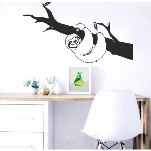 Big Size Creative Sloth In The Branch Vinyl Wall Decal Home Decor Door Art Mural Removable Animal Wall Stickers Nursery Z967