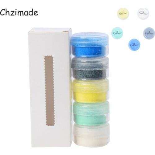 Chzimade 5Pcs/Set Embossing Powder Shiny Read Green Color Art Painting Emboss Powder Stamping Scrapbooking Crafts