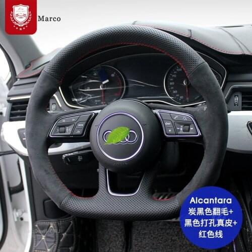 For Audi S3 A5 A7 S6 Audi TT S5 R8 hand-sewn Real Alcantara suede steering wheel cover Hand grip Auto parts car accessories