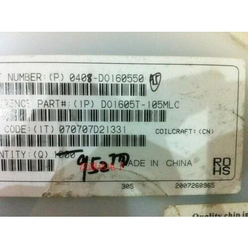 DO1605T-105MLC 1MH 1000UH 0.08A 5.5X4.2X1.8MM Power inductor, 20% tol, SMT, RoHS