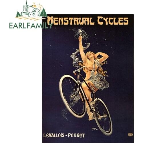 EARLFAMILY 13cm x 9.4cm For Menstrual Cycles Funny Car Assessoires Stickers Laptop Motorcycle DIY Decal Waterproof Decoration