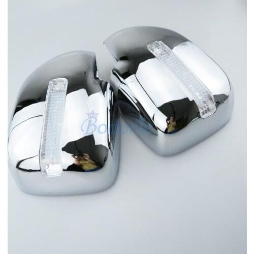 Chrome Side Mirror Cover With LED Lamp For Toyota Land Cruiser 100 FJ100 Lexus LX470 1998-2007 Car Styling Accessories