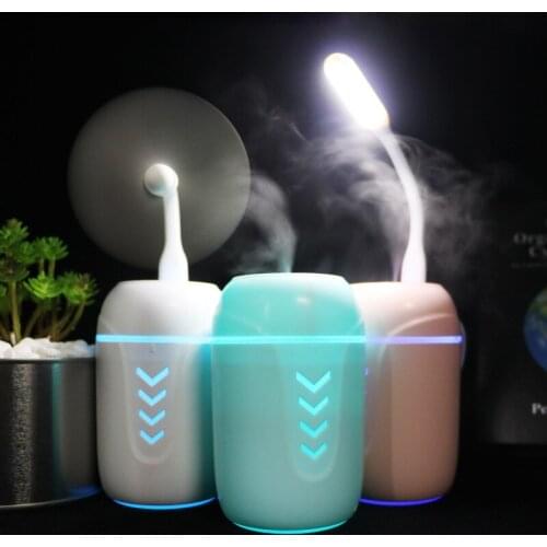 Creative 3-in-1 car humidifier mini hydrator portable household aroma locomotive with USB fan night light