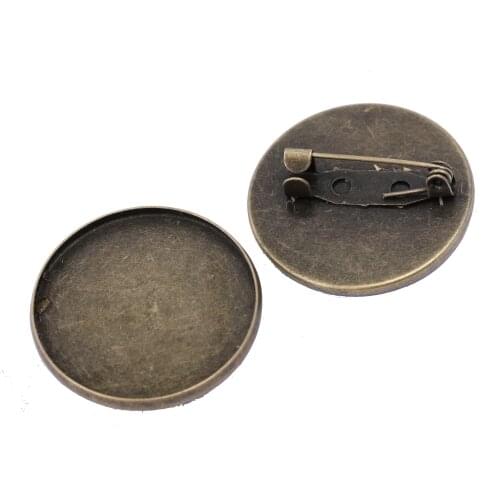10pcs 18mm 20mm 25mm 30mm round cabochon brooch base settings diy backing tray basis for brooches making