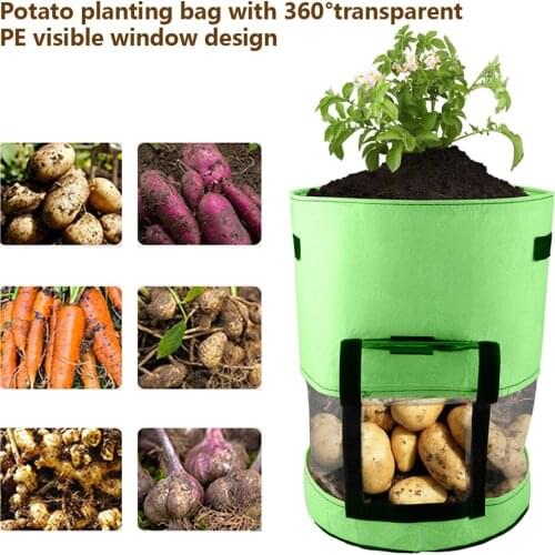 Potato Planting Bags Gardening Supplies 7/10 Gallon Green Peppers For Indoors Waterproof Balconies Brown 180g Black Grow Planter