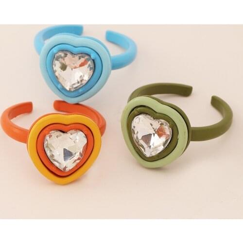 Trendy Metal Geometric Rings Womens Cute/Romantic Alloy Set Auger Love Bridal Sets Ins Wind Joints Rings Jewelry for Girls