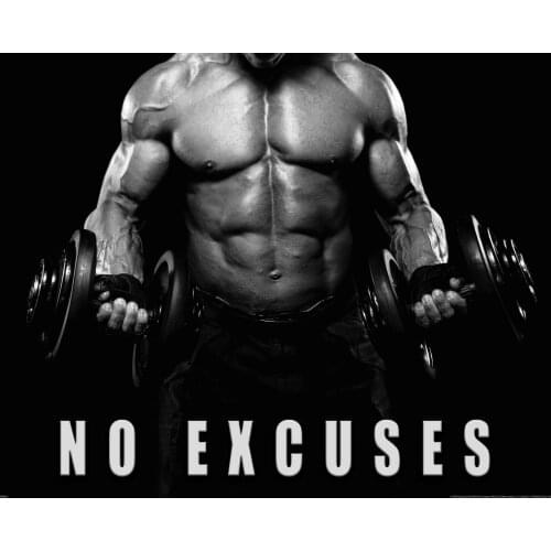 Workout Motivational Weightlifting Home Gym Art Silk Poster Print 24x36inch