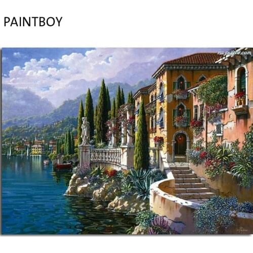 Seascape DIY Painting By Numbers Wall Art DIY Digital Canvas Oil Painting Home Decoration For Living Room GX7407 40*50cm