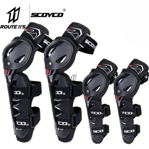 Scoyco Motorcycle Knee Protection + Elbow Pads Motocross Knee Pads Set Moto Knee Pads Anti-fall Reflective Moto Protection MOTO