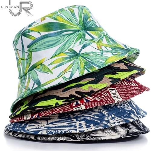 Unisex Fashion Bucket Hats Cotton Spring/Summer Hat For Women Outdoor Street Digital Printing Sunscreen Sun Hat Men Panama Cap