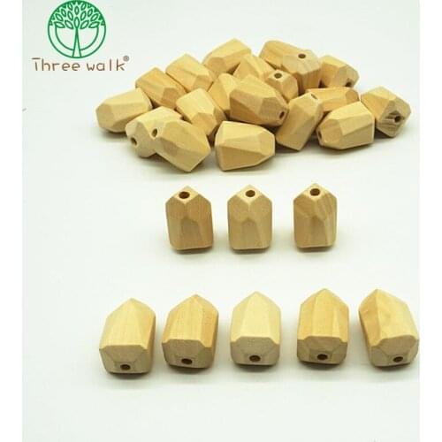 25pcs/lot Wholesale Unfinished Geometric Wooden Beads Spacer Jewelry Making DIY Bracelet Necklace