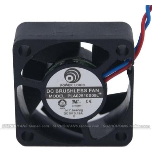 Original PLA02510S05L 5V 2.5cm 2510 0.19A two-wire miniature fan