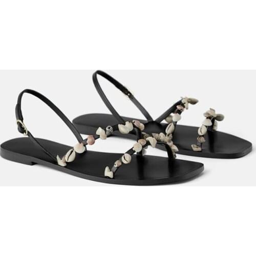 2021 Summer Beach Flip Flops New Fairy Buckle Roman Flats Gladiator Sandals Bohemian Vacation Flat Beach Shoes Flats Slippers