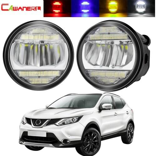 2in1 Fog Light + Daytime Running Light For Nissan Qashqai J11 J11_ 2013-2019 Car Front Bumper LED Fog Lamp DRL 30W 8000LM 12V