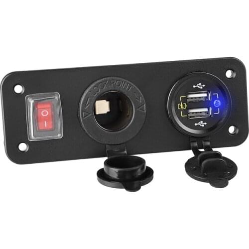 QC3.0 Dual USB Car Charger For More Digital Convenicence Smart For Mobile Phone Fast Charge 12-24V Multi Port Waterproof On/off