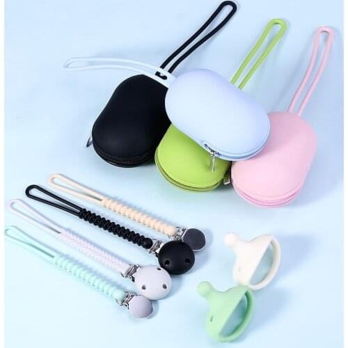 Pacifier Holder Mother Baby Products Teether Comfort Chain Storage Clip Pacifier Clip Silicone Comfo Storage Bag Baby Accessorie